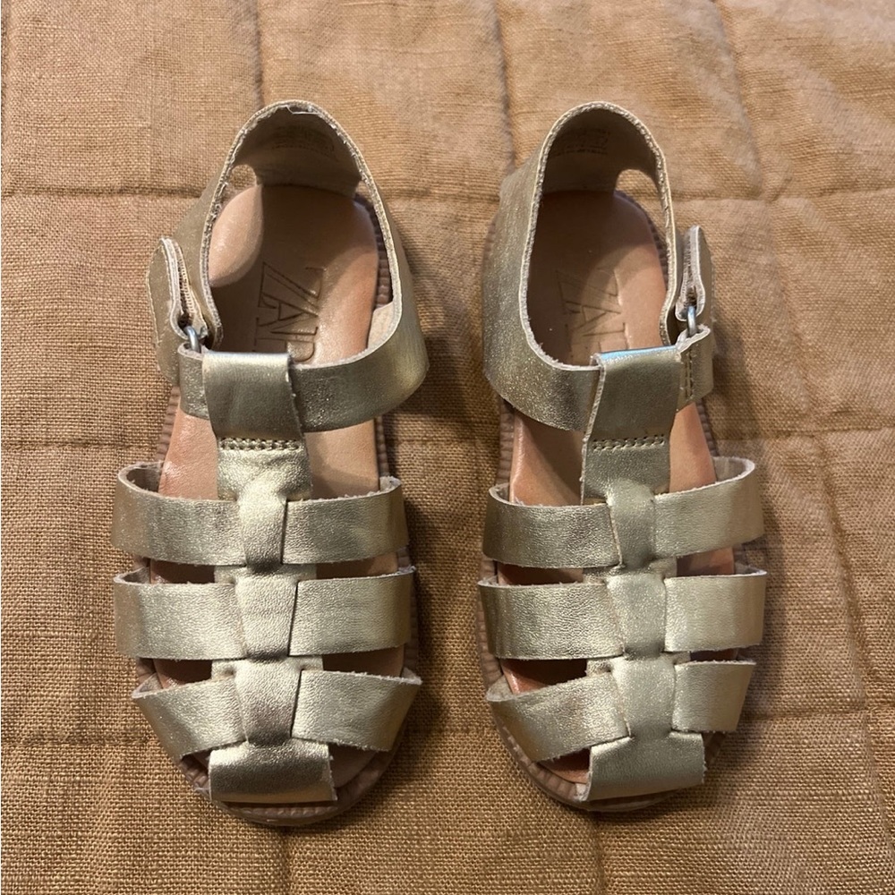 ZARA girls gold sandals